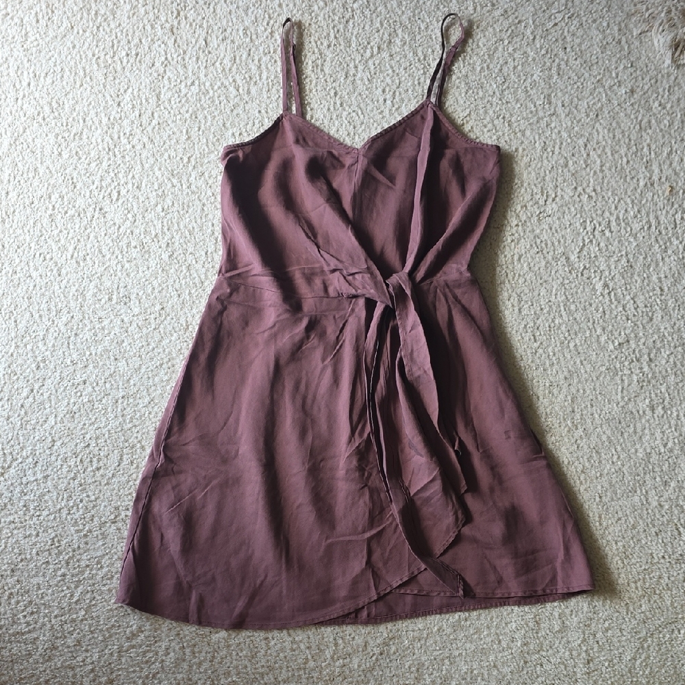 Express Mauve Asymmetrical Wrap Slip Dress